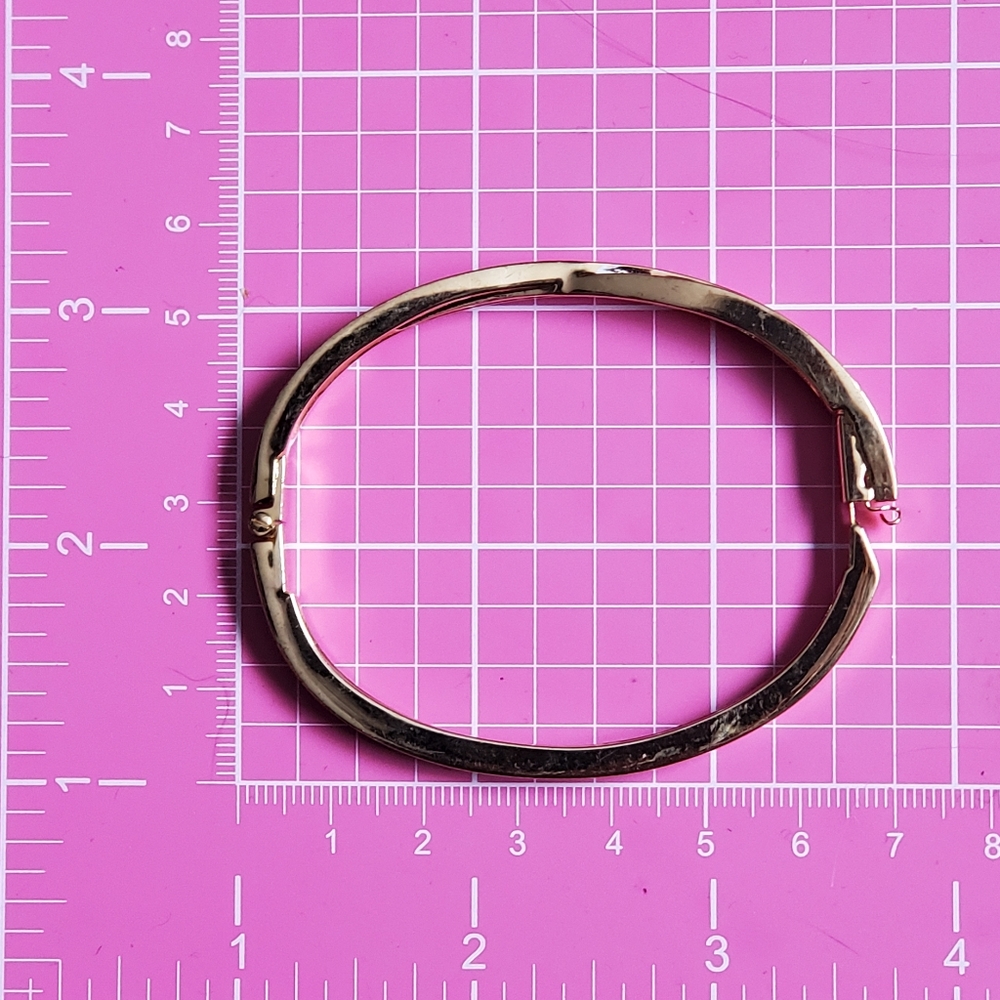 Swarovski Edith Goldtone Twist Rows Pave Hinged Bracelet - Picture 9 of 13